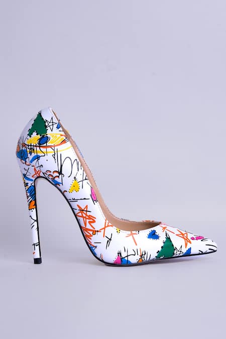 Mykono Graphic Pattern Stiletto Pumps 