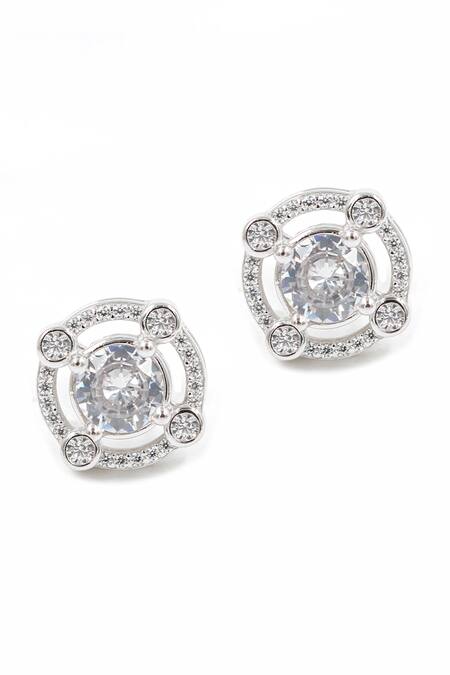 Sangeeta Boochra Silver Plated Crystals Dreamy Whisper Embellished Earrings Online at Aza Fashions Sangeeta Boochra_Silver Plated Crystals Dreamy Whisper Embellished Earrings _Online_at_Aza_Fashions