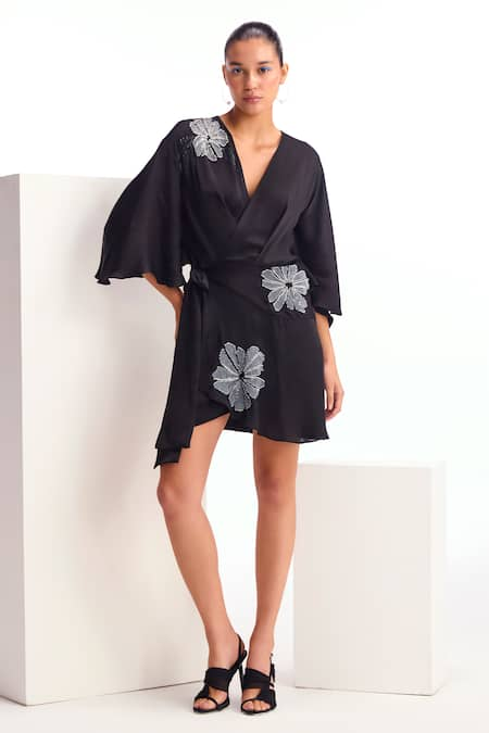 Namrata Joshipura Alder Floral Embellished Wrap Dress 