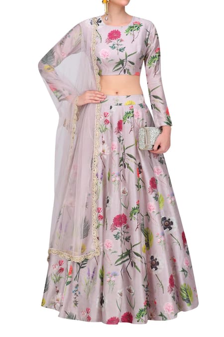 Payal Singhal Bageecha Print Silkmul Lehenga Set 