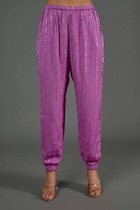 Buy Payal Singhal Purple Georgette Printed Sequin Round Kurta Set With Jacket Online at Aza Fashions Buy_Payal Singhal_Purple Georgette Printed Sequin Round Kurta Set With Jacket _Online_at_Aza_Fashions