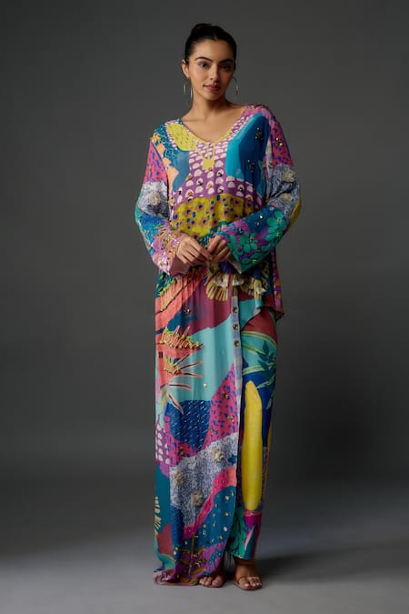 Payal Singhal Tropical Print & Embroidered Tunic 