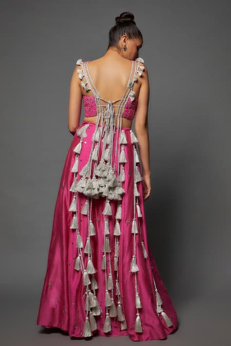 Payal Singhal Cascading Tassel Work Lehenga Set 