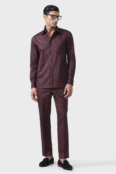 Buy_Raghavendra Rathore Jodhpur_Black Cotton Satin Embroidery Elegance Unwind Night Suit _Online_at_Aza_Fashions