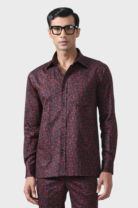 Shop_Raghavendra Rathore Jodhpur_Black Cotton Satin Embroidery Elegance Unwind Night Suit _Online_at_Aza_Fashions