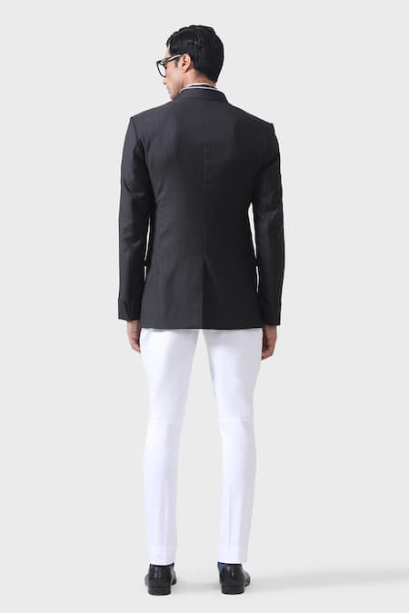 Raghavendra Rathore Jodhpur Opulent Noir The Bespoke Wool Bandhgala 