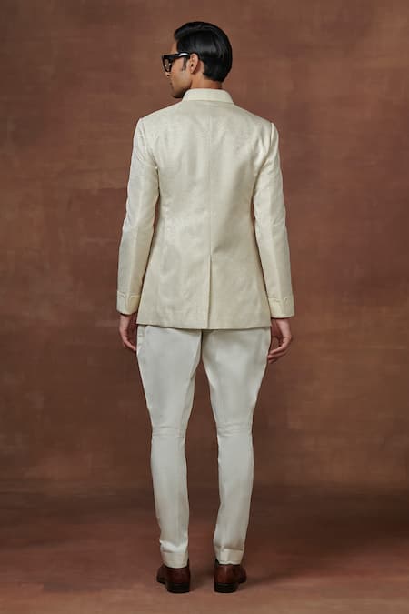 Raghavendra Rathore Jodhpur Elite Elegance Floral Woven Bandhgala 