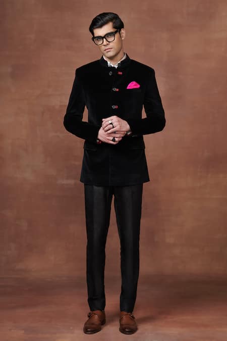 Raghavendra Rathore Jodhpur Velour Reverie Cotton Velvet Bandhgala 