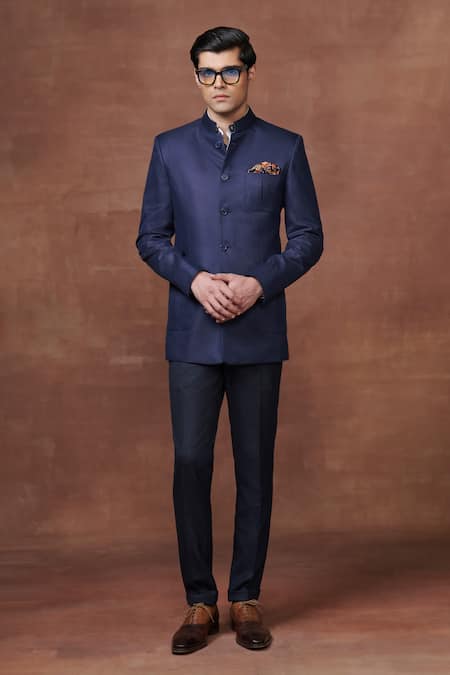 Raghavendra Rathore Jodhpur Eternal Elegance Wool Bandhgala
