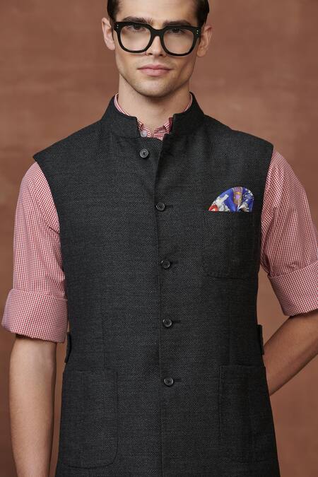 Buy Raghavendra Rathore Jodhpur Grey Wool The Safari Sojourn Waistcoat Online at Aza Fashions Buy_Raghavendra Rathore Jodhpur_Grey Wool The Safari Sojourn Waistcoat _Online_at_Aza_Fashions
