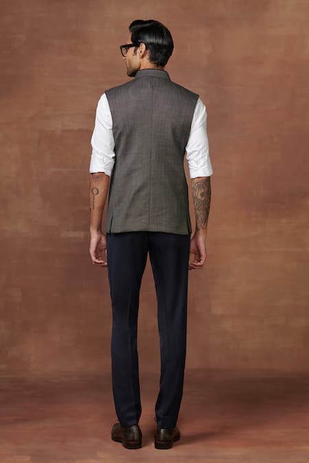 Raghavendra Rathore Jodhpur Noble Noir Waistcoat 