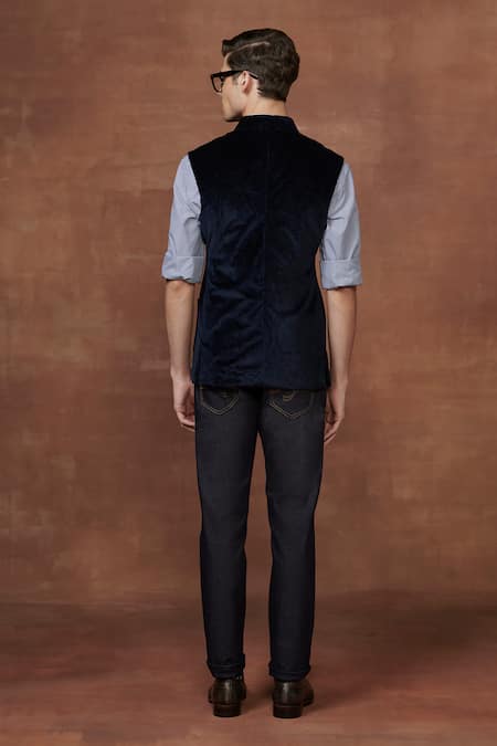 Raghavendra Rathore Jodhpur Nocturnal Textured Waistcoat 