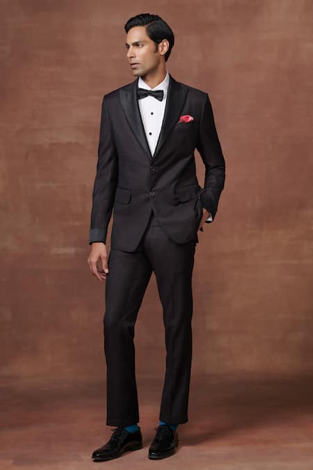 Raghavendra Rathore Jodhpur_Brown Gabardine Radiant Opulence Tuxedo Jacket _Online_at_Aza_Fashions