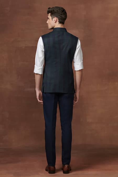 Raghavendra Rathore Jodhpur Wool Button Down Waistcoat 