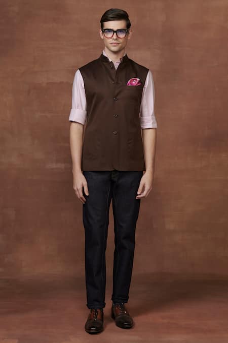 Raghavendra Rathore Jodhpur Wool Patch Pocket Waistcoat 