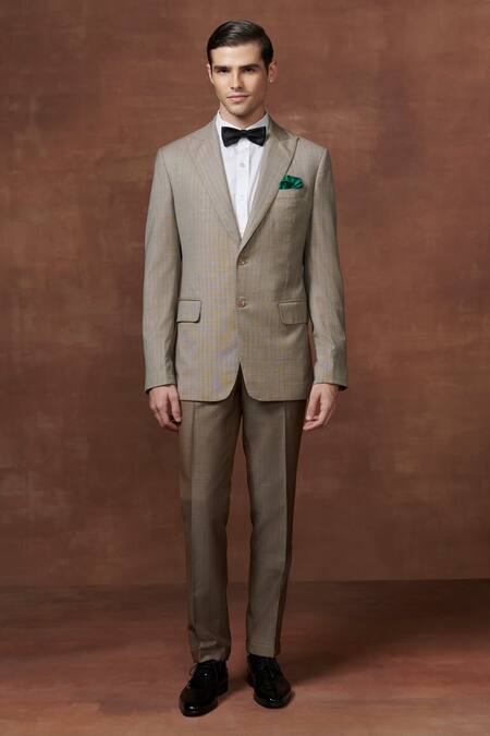 Raghavendra Rathore Jodhpur_Brown Wool Timeless Glamour Jacket _Online_at_Aza_Fashions