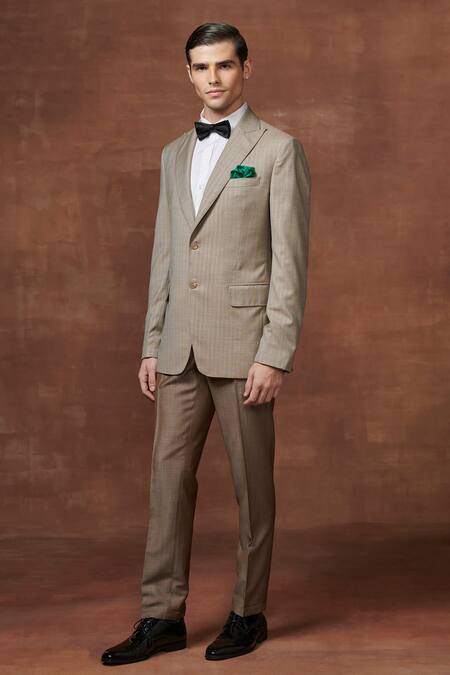 Buy_Raghavendra Rathore Jodhpur_Brown Wool Timeless Glamour Jacket _Online_at_Aza_Fashions