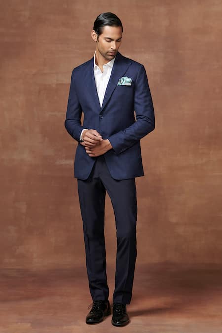 Buy Raghavendra Rathore Jodhpur Blue Wool Eclat Tuxedo Jacket Online at Aza Fashions Buy_Raghavendra Rathore Jodhpur_Blue Wool Eclat Tuxedo Jacket _Online_at_Aza_Fashions