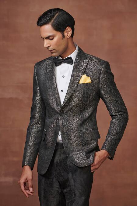 Buy Raghavendra Rathore Jodhpur Black Jacquard Symphony Tuxedo Jacket Online at Aza Fashions Buy_Raghavendra Rathore Jodhpur_Black Jacquard Symphony Tuxedo Jacket _Online_at_Aza_Fashions