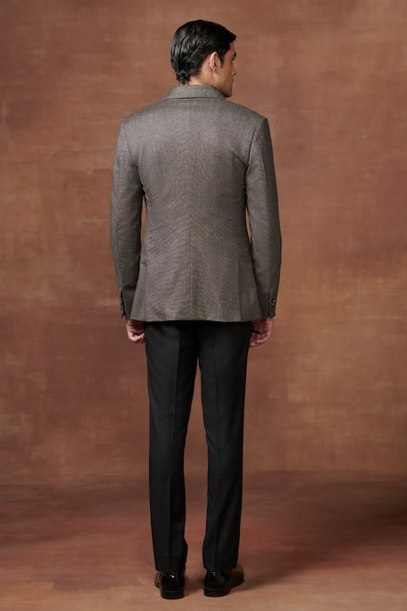 Raghavendra Rathore Jodhpur Solid Textured Tuxedo Jacket 