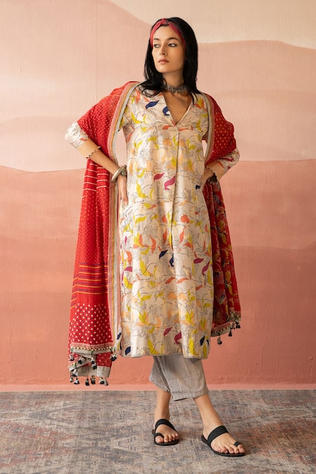 Swatti Kapoor Abu Floral Block Print Dupatta 