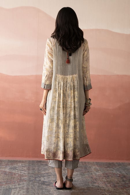 Swatti Kapoor Lateefah Floral Hand Block Print Kurta 