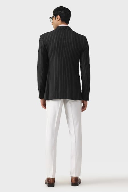 Raghavendra Rathore Jodhpur Elite Travelers Pinstriped Tuxedo Jacket 