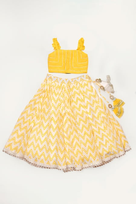 Yuvraani Jaipur Chevron Print Lehenga Set 