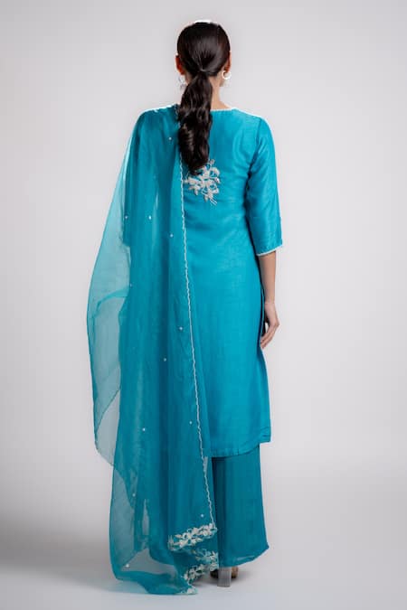 Harshita Jain Hand Embroidered Straight Kurta Pant Set 