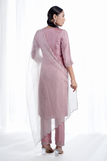 Harshita Jain Floral Hand Embroidered Straight Kurta Pant Set 