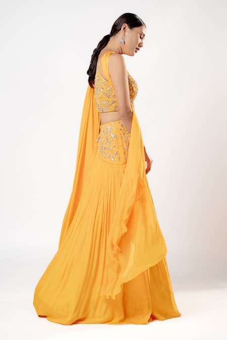 Harshita Jain Floral Hand Embroidered Lehenga Blouse Set 