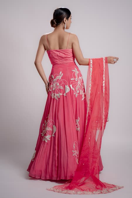 Harshita Jain Wave Pleats Embroidered Blouse Lehenga Set 