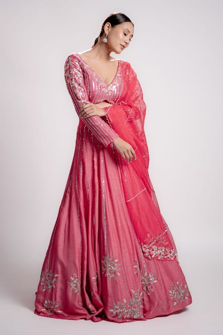 Harshita Jain Floral Hand Embroidered Lehenga Set 