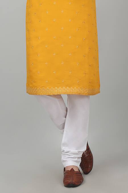 Buy Aham-Vayam Yellow Cotton Embroidery, Sequins Riwayat Thread Kurta Set Online at Aza Fashions Buy_Aham-Vayam_Yellow Cotton Embroidery, Sequins Riwayat Thread Kurta Set _Online_at_Aza_Fashions
