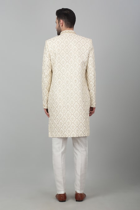 Aham-Vayam Suryamukh Thread Embroidered Sherwani Set 
