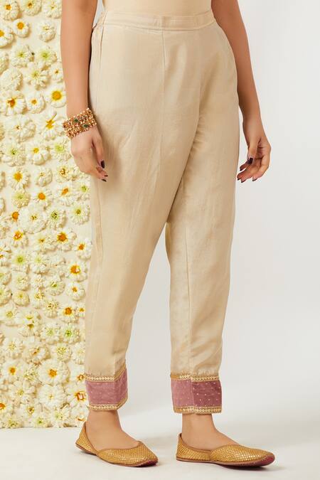 Tashee Beige Tissue, Velvet Embroidery V-neck V Floral Kurta And Pant Set Online at Aza Fashions Tashee_Beige Tissue, Velvet Embroidery V-neck V Floral Kurta And Pant Set _Online_at_Aza_Fashions