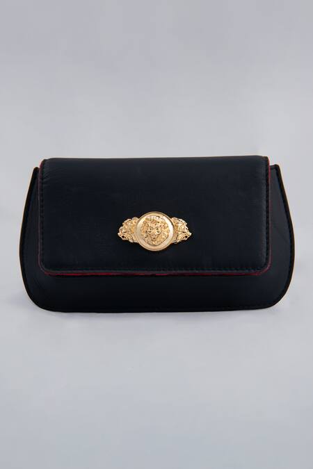 Shop Saurav Ghosh Black Brooches, Embroidery Elite Rectangle Shaped Clutch at Aza Fashions Shop_Saurav Ghosh_Black Brooches, Embroidery Elite Rectangle Shaped Clutch_at_Aza_Fashions
