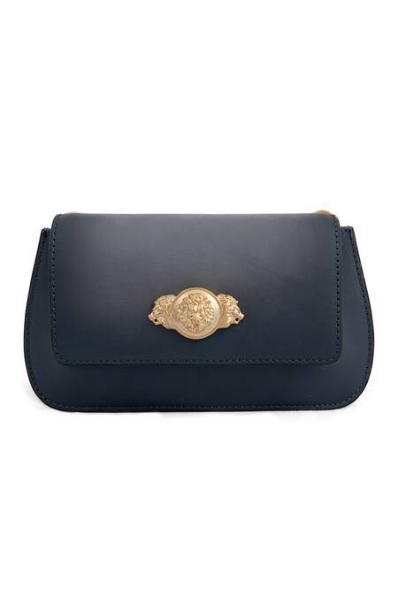 Buy_Saurav Ghosh_Grey Embroidery Elite Border Clutch_Online_at_Aza_Fashions
