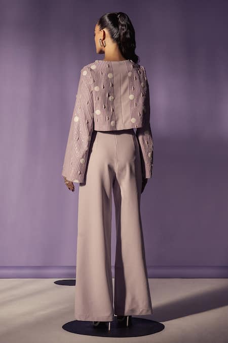 Sameer Madan Pearl Embellished Princess Seam Trouser 