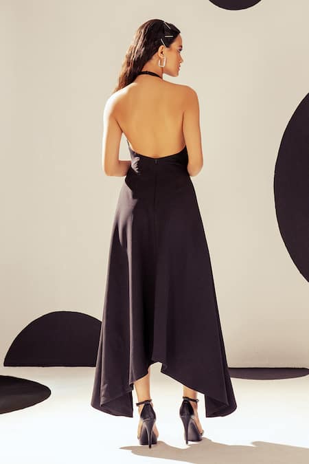 Sameer Madan Lucille Halter Neck Polka Dress 