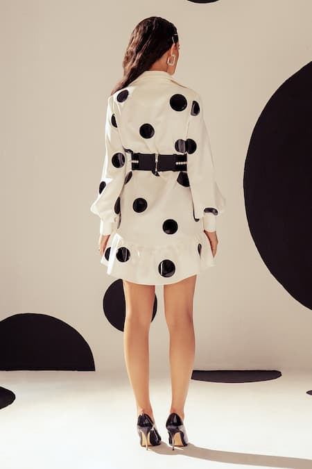 Sameer Madan Paulette Polka Applique Dress 