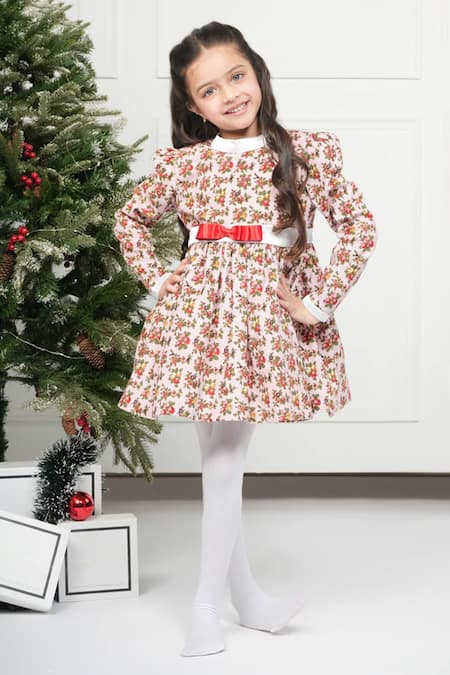 The Pony & Peony Co. Corduroy Cherry Print Dress 