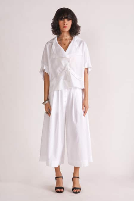 House of Three Alef Drop Shoulder Asymmetric Shirt 