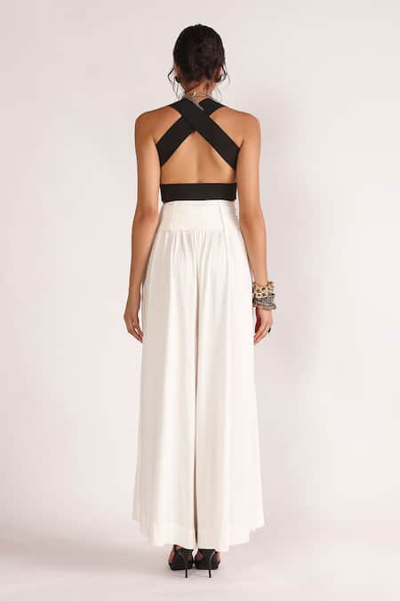 House Of Three Eva Pleated Flared Pant 