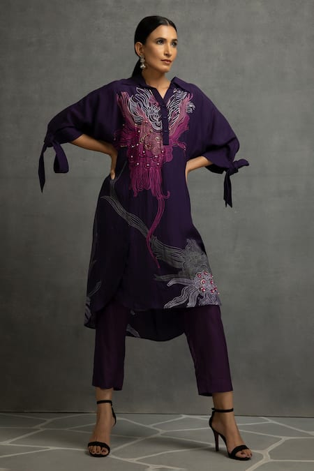 Kahani Lush Abstract Print Embroidered Tunic & Pant Set 