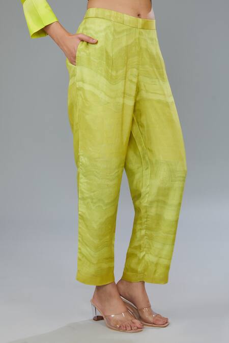 Shop Kahani Lush Green Cotton, Silk Collared Abstract Print Shirt Kurta And Pant Set Online at Aza Fashions Shop_Kahani Lush_Green Cotton, Silk Collared Abstract Print Shirt Kurta And Pant Set _Online_at_Aza_Fashions