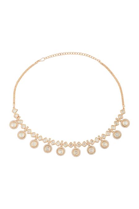 Moh-Maya By Disha Khatri Gold Plated Imitation Diamonds Blissful Dew Moissanite Encrusted Jewellery Set at Aza Fashions Moh-Maya By Disha Khatri_Gold Plated Imitation Diamonds Blissful Dew Moissanite Encrusted Jewellery Set _at_Aza_Fashions