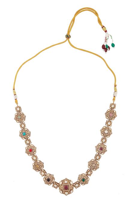 Buy Moh-Maya By Disha Khatri Gold Plated Stones Classic Victorian Fleur Encrusted Jewellery Set Online at Aza Fashions Buy_Moh-Maya By Disha Khatri_Gold Plated Stones Classic Victorian Fleur Encrusted Jewellery Set_Online_at_Aza_Fashions