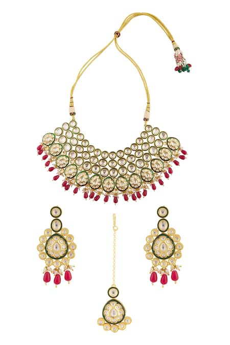 Moh-Maya By Disha Khatri Brienna Bloom Meenakari Kundan Jewellery Set 
