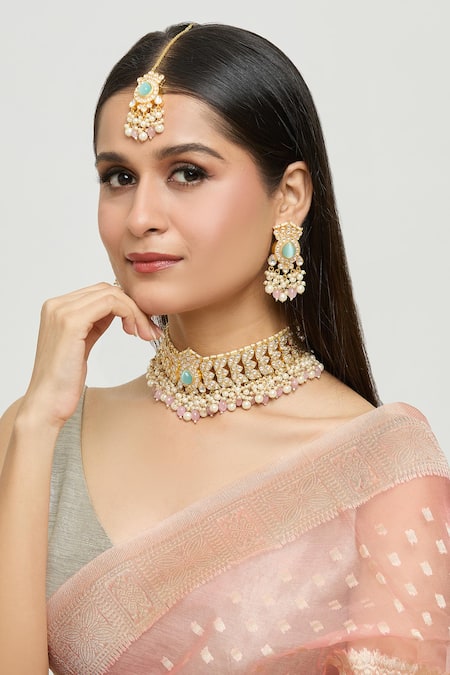 Moh-Maya by Disha Khatri Vine Kundan Embellished Choker Jewellery Set 